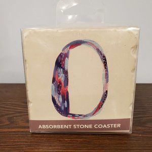 New Absorbent Stone Coaster Monogram Letter O Highland Home Set of 4